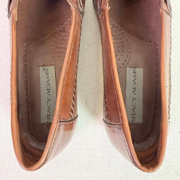Stacy Adams Woven Tassel Loafers Men\'s 9.5M Brown Leather Y2K Classic Preppy main image 13
